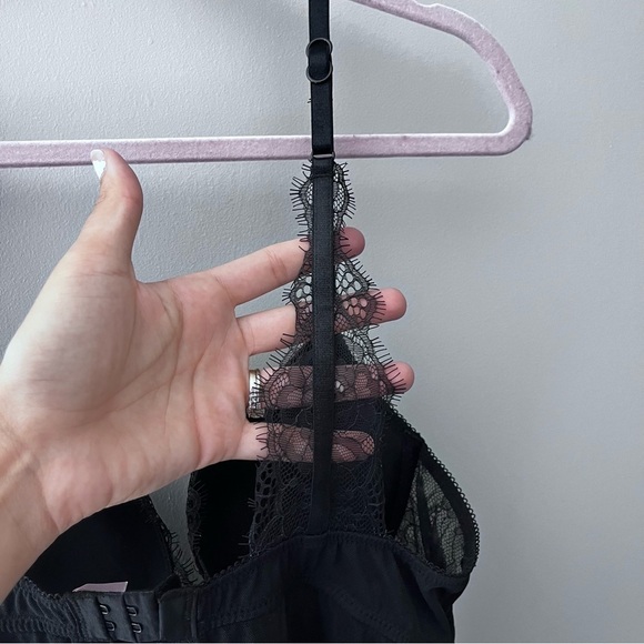 NWOT La Vie En Rose Push Up Lace Mesh Babydoll Slip Women’s Black Size Large - Picture 6 of 9